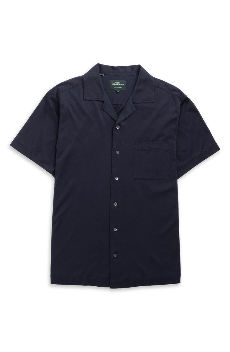 Rodd & Gunn Manor Park Solid Cotton Blend Camp Shirt, Alternate, color, Ink