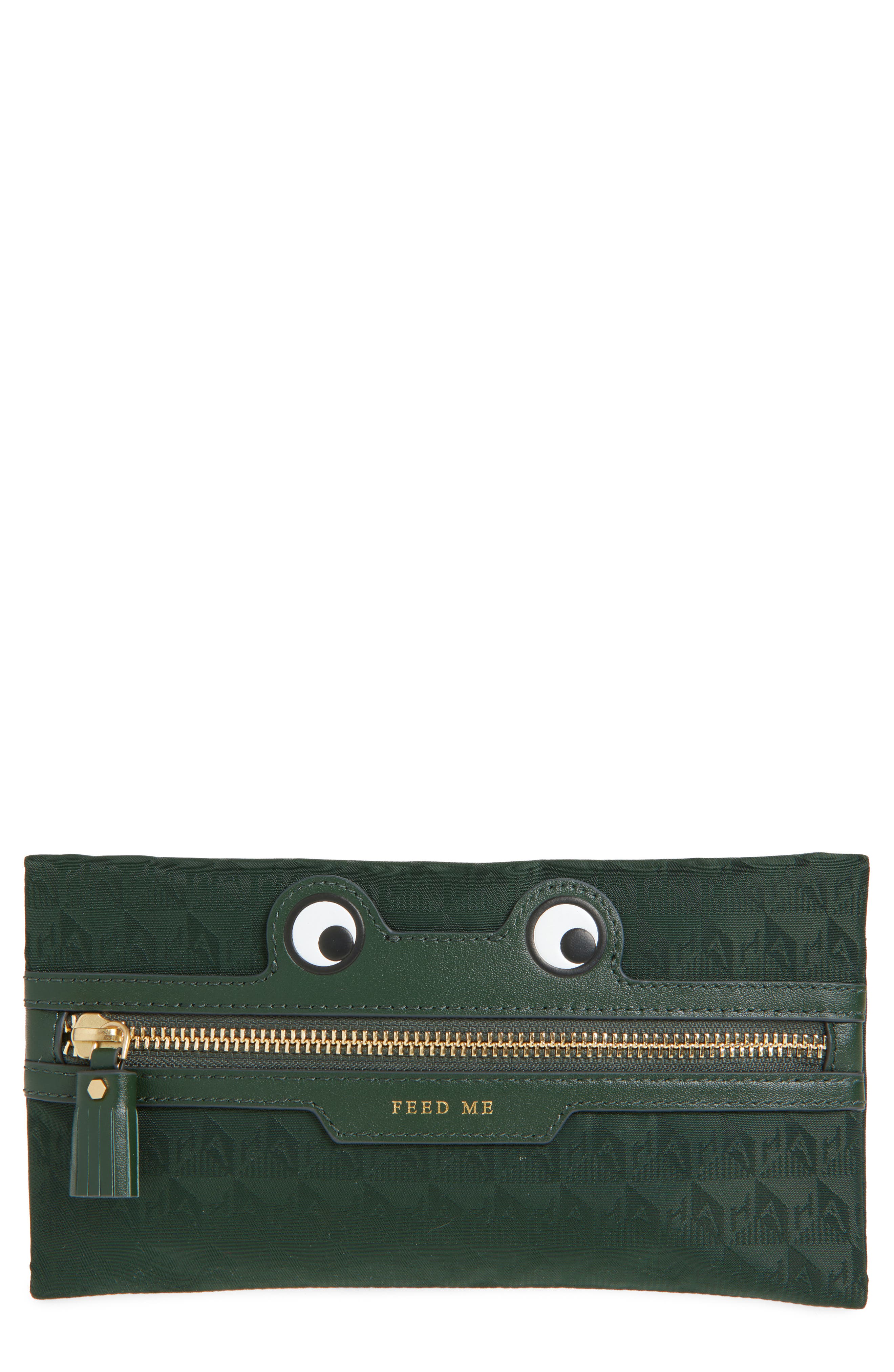 Anya Hindmarch Frog Nylon Zip Pouch, Main, color, 