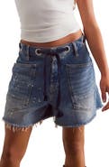 Free People Moxie Distressed High Waist Denim Cutoff Shorts