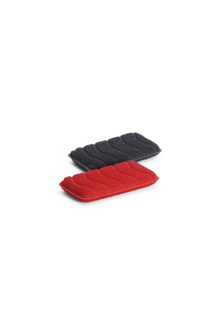 Silicone 2 Pc Sponge Set, Black and Red, Main, color, Black