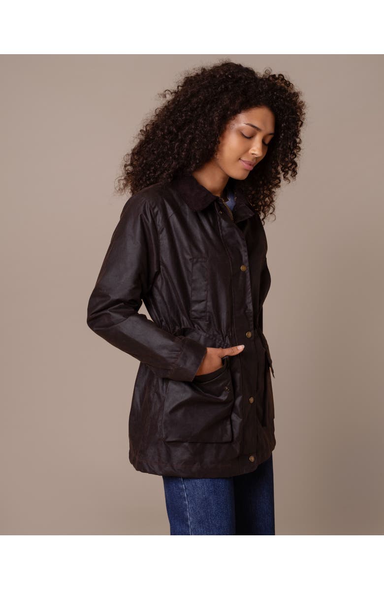 Celtic & Co. British Waxed Cotton Zip Thru Jacket, Alternate, color, Dark Brown