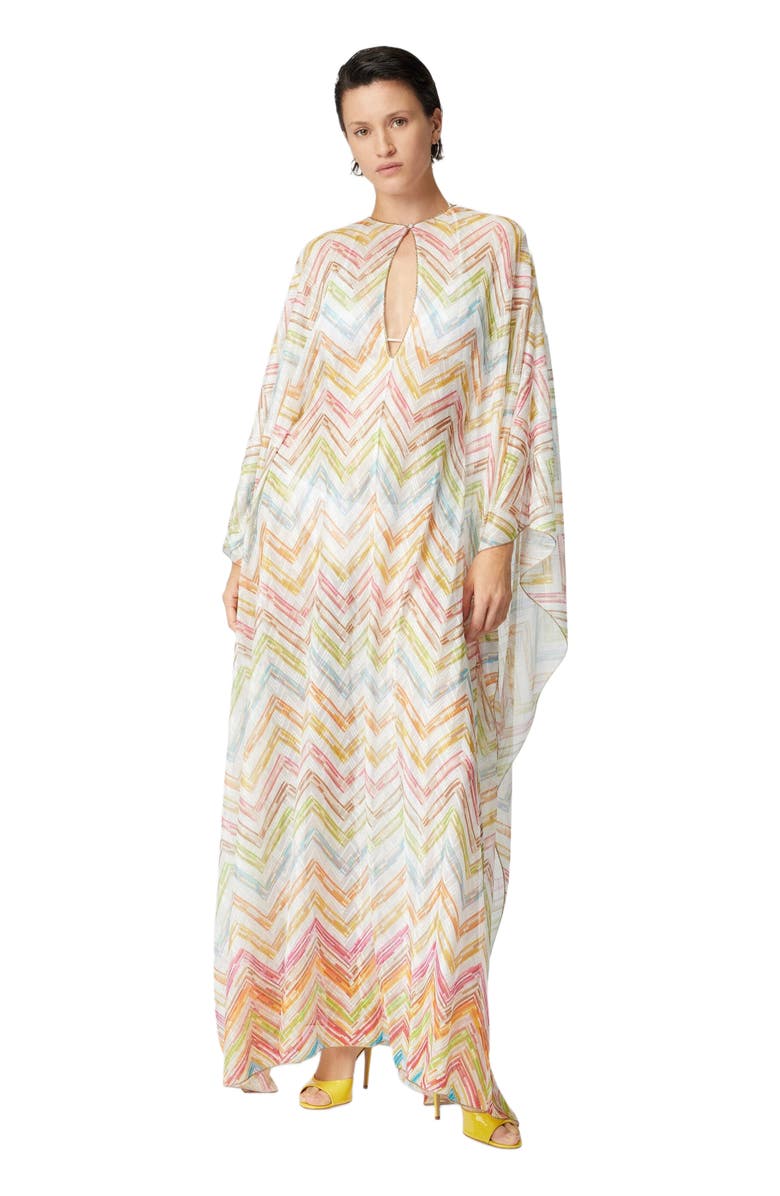 Missoni Long Covered Up In Printed Tulle With Batwing Sleeves, Main, color, Multicoloured