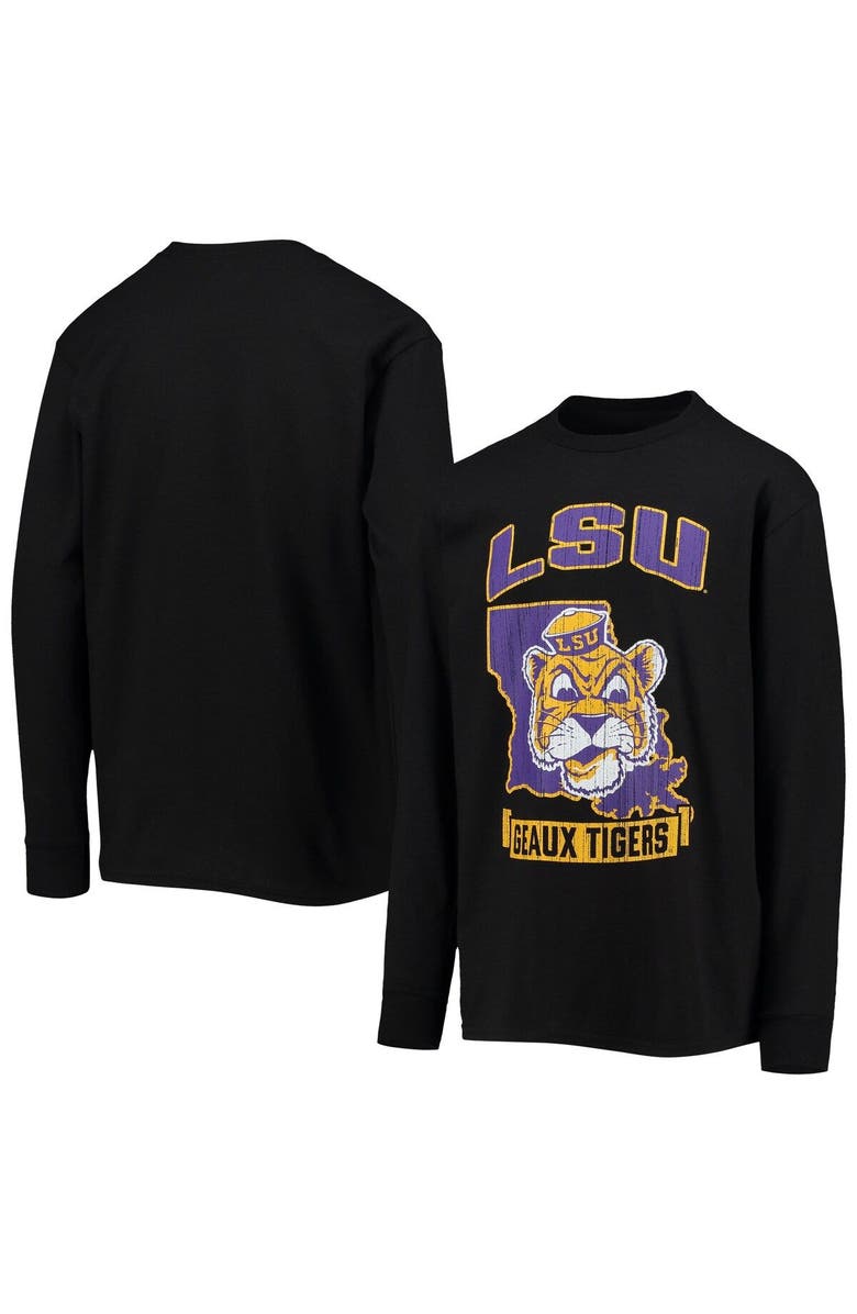 Champion Youth Champion Black LSU Tigers Strong Mascot Team T-Shirt, Main, color, 