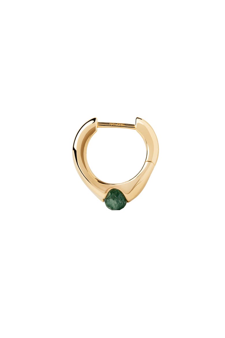 Oasis Single Hoop, Main, color, Green Aventurine