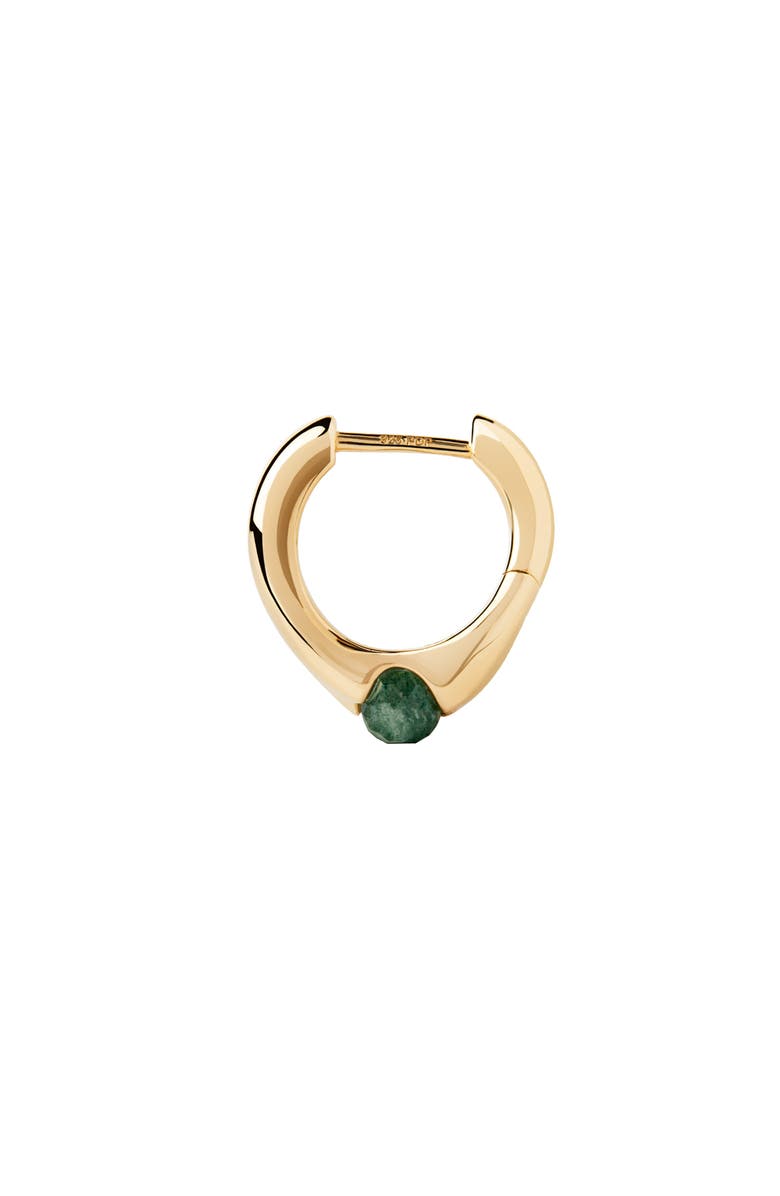 PDPAOLA Oasis Single Hoop, Main, color, Green Aventurine
