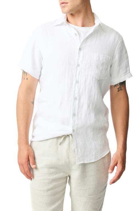 Palm Beach Sports Fit Short Sleeve Linen Button-Up Shirt