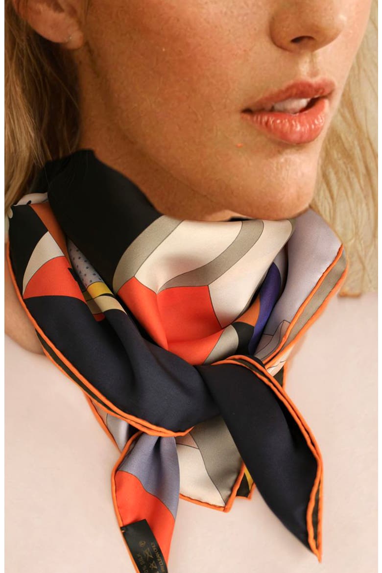 Double Sided Silk Scarf Of Dreamlike, Alternate, color, Blue