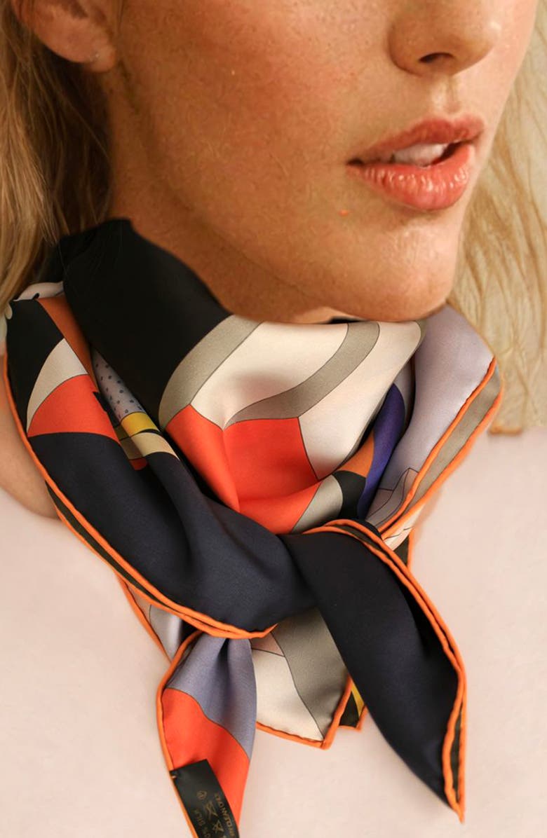 Jessie Zhao New York Double Sided Silk Scarf Of Dreamlike, Alternate, color, Blue