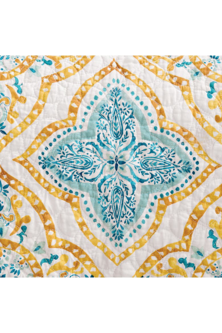 Terrace Medallion Cotton Quilt Set - Reversible and Machine Washable, Alternate, color, Blue