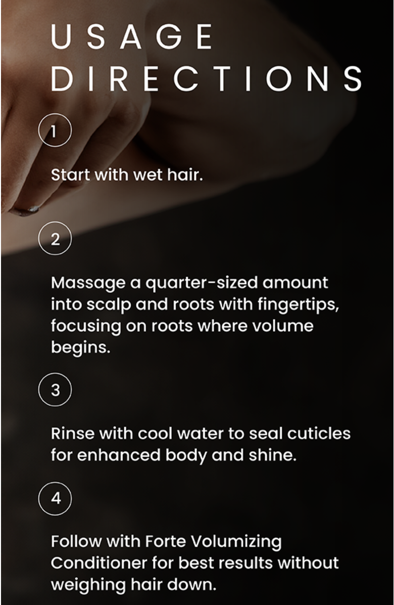 Forte Series Volumizing Shampoo. Lightweight Cleanse, Root Lift & Fuller-Looking Hair, Alternate, color, Black