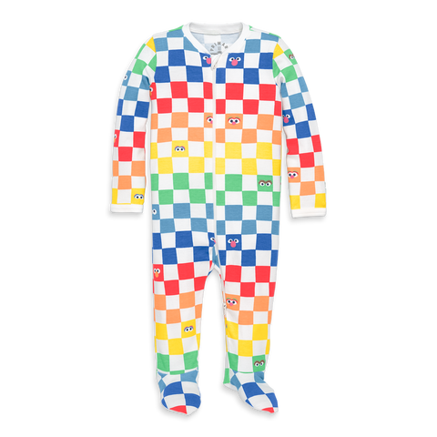 Baby Organic Sesame Street Friends Zip Footie