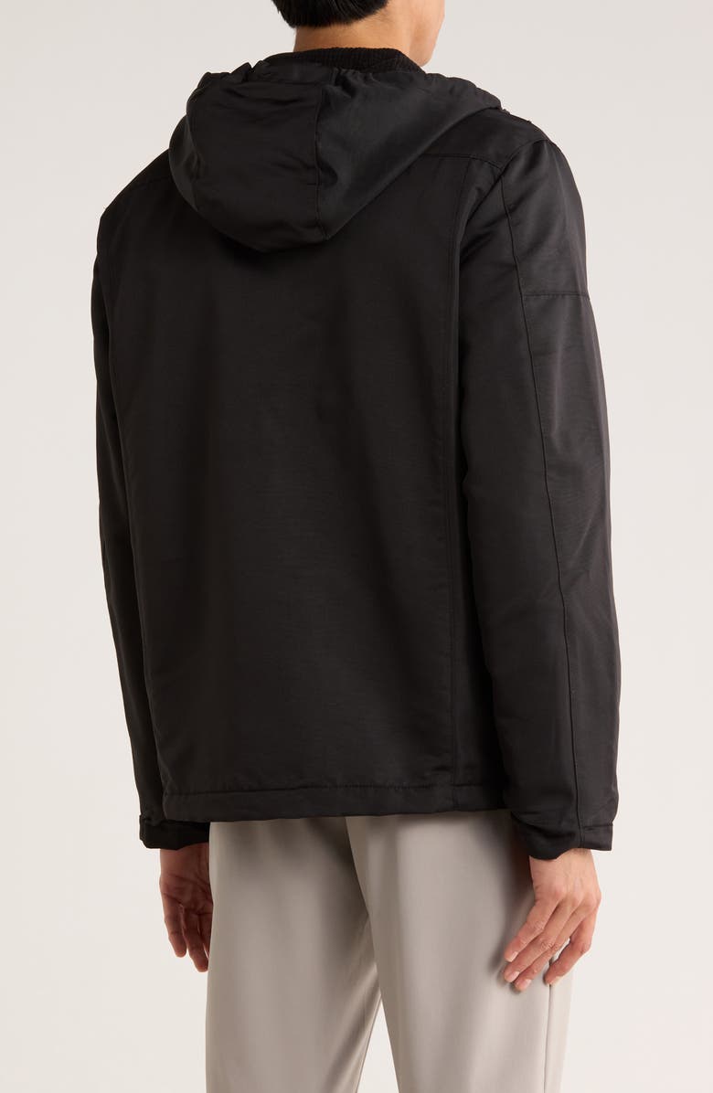 HAWKE & CO Grid Water Resistant Fleece Lined Jacket, Alternate, color, Black