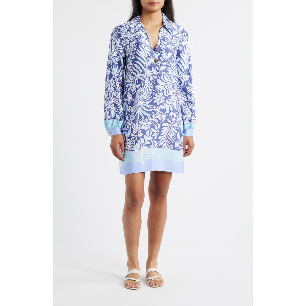 Lilly Pulitzer ® Iralanne Long Sleeve Popover Shirtdress In Blue