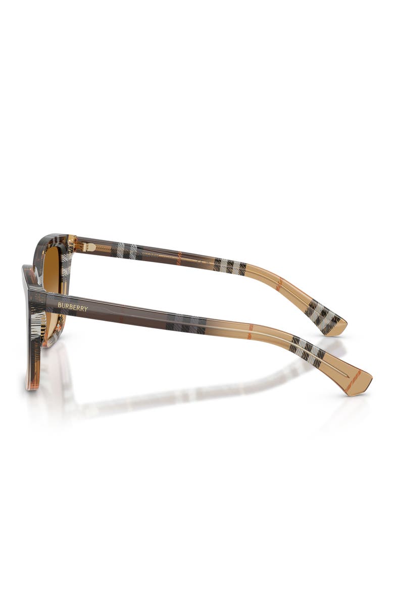 52mm Square Sunglasses, Alternate, color, CHECK GRADIENT SAND / BROWN