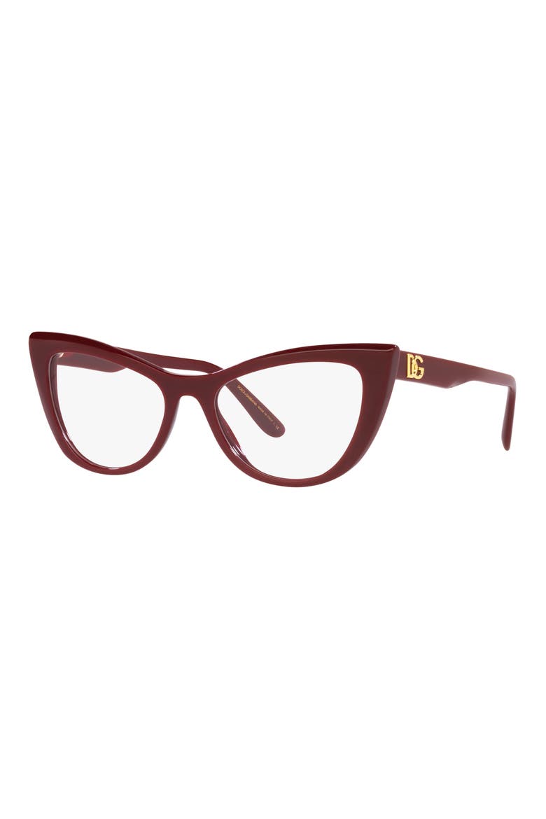 54mm Cat Eye Optical Glasses, Alternate, color, BORDEAUX