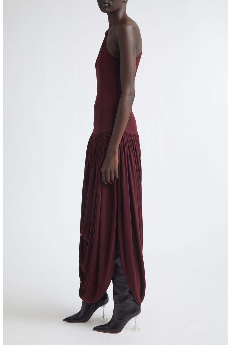 Mila One-Shoulder Jersey Dress, Alternate, color, MERLOT