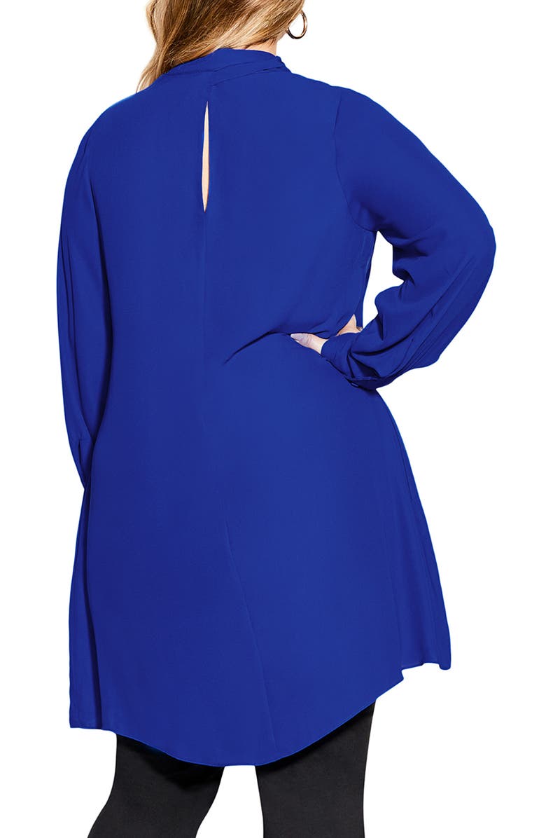 City Chic Bow Neck Dress, Alternate, color, 