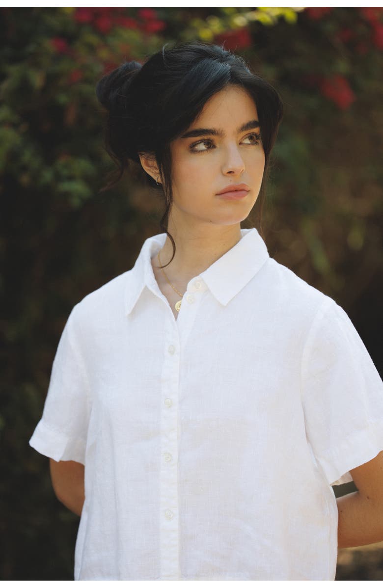VIR VITA Anais Linen Shirt, Alternate, color, White