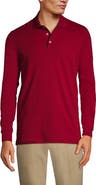 Lands' End School Uniform  Long Sleeve Interlock Polo Shirt