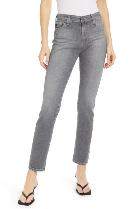 Mari High Waist Slim Straight Leg Jeans (Unpaved)