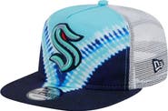 New Era Men's New Era  Navy/Light Blue Seattle Kraken Throwback V-Dye Adjustable Golfer Hat