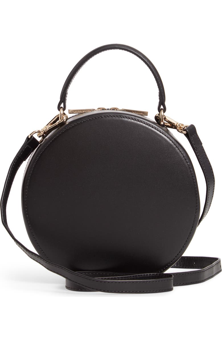 OAD New York Mini Circle Pebbled Leather Satchel, Alternate, color,