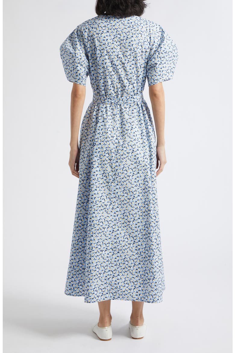 Taivut Pikku Vikuri Ditsy Floral Cotton Midi Dress, Alternate, color, LIGHT BLUE OFF WHITE YELLOW
