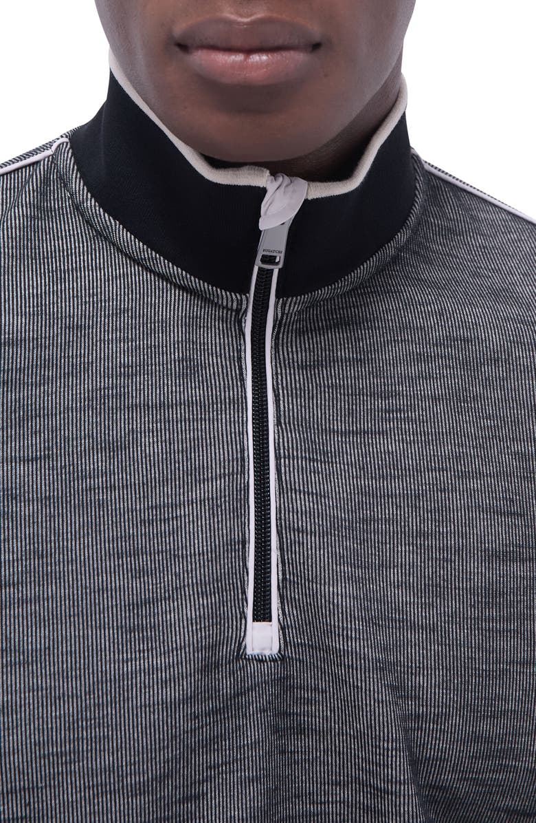 Bugatchi Quarter Zip Performance Pullover, Alternate, color, Black