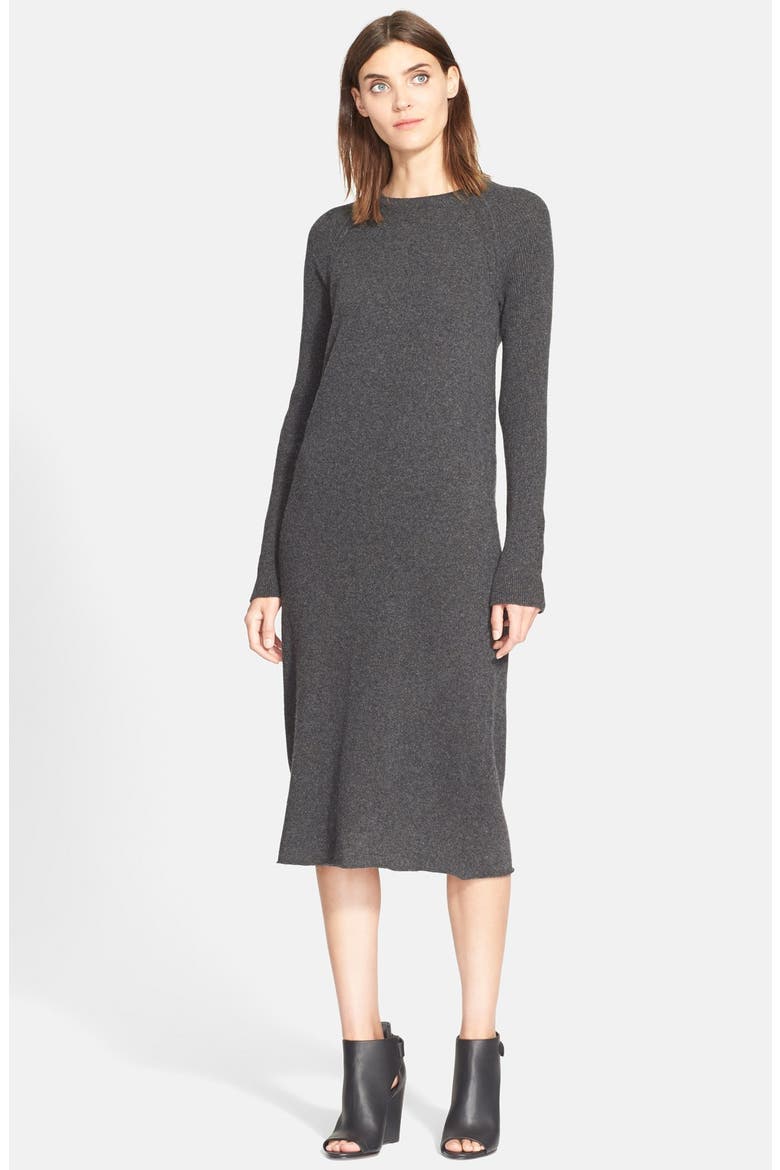 'Willy' Cashmere Sweater Dress, Main, color, CHARCOAL HEATHER GREY