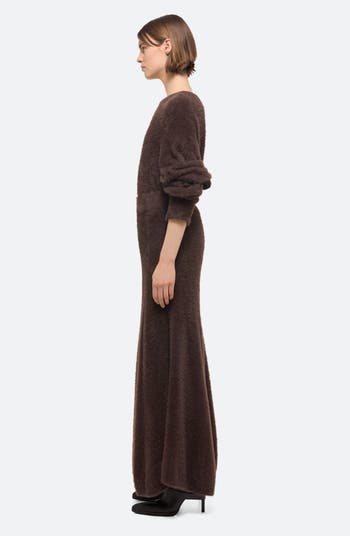 Helmut Lang Grunge Pleated Eyelash Knit Maxi Skirt