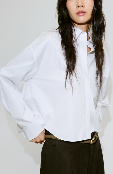 Crop Button-Up Shirt