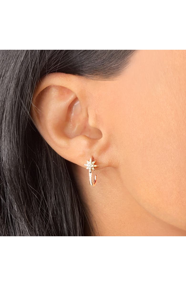 LuvMyJewelry North Star Sterling Silver Diamond Earring, Alternate, color, 