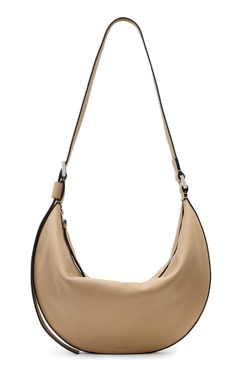 Half Moon Leather Shoulder Bag
