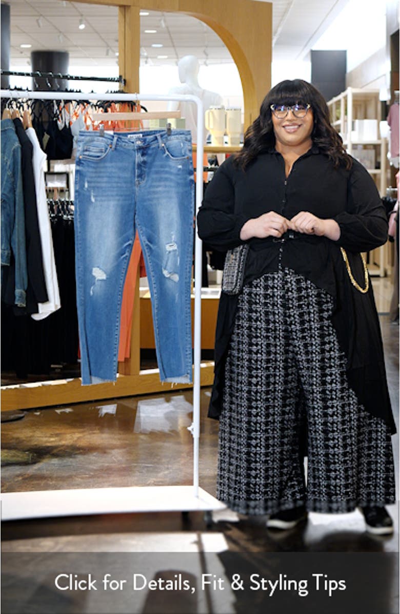 Distressed High Waist Slim Straight Jeans, sales video thumbnail