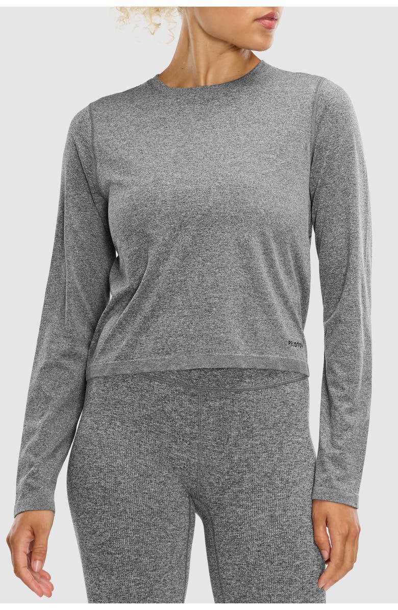 Peloton Seamless Melange Long Sleeve, Main, color, Black