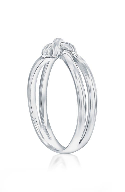 Simona Knot Textured Ring In Silver