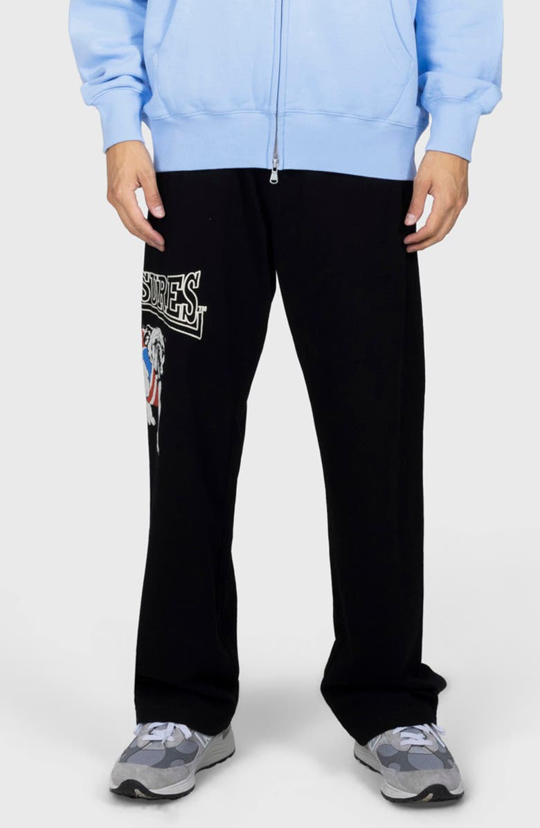 PLEASURES Bulldog Cotton Sweatpants, Main, color, Black