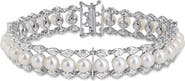 DELMAR Sterling Silver Cultured Freshwater Pearl Bracelet