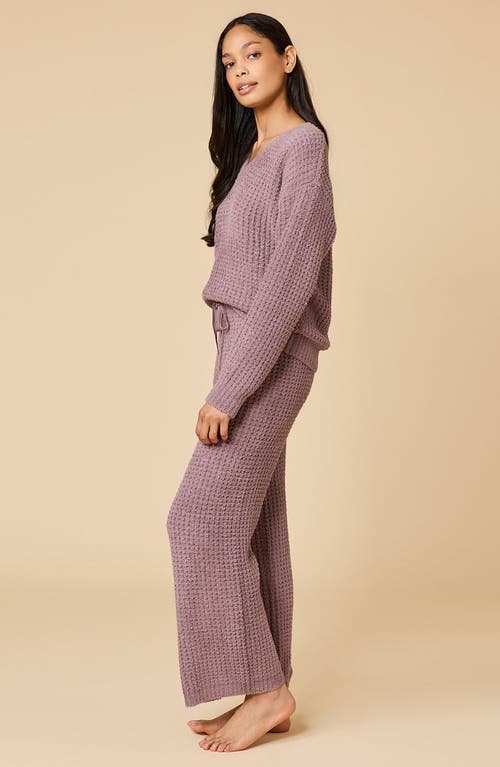 Softies Waffle Marshmallow V-neck Lounge Set In Purple