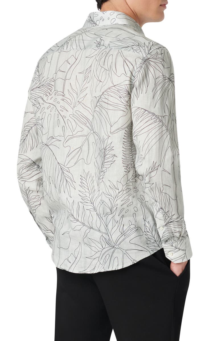 Bugatchi Axel Shaped Fit Woven Linen Button-Up Shirt, Alternate, color,