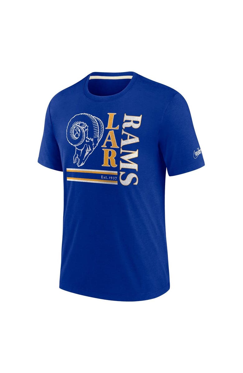 Nike Men's Nike Royal Los Angeles Rams Wordmark Logo Tri-Blend T-Shirt, Alternate, color, Royal