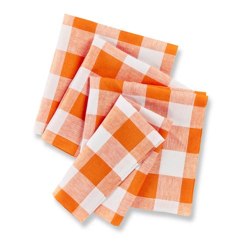 Linen Dinner Napkins - Buffalo Check, 20" x 20"