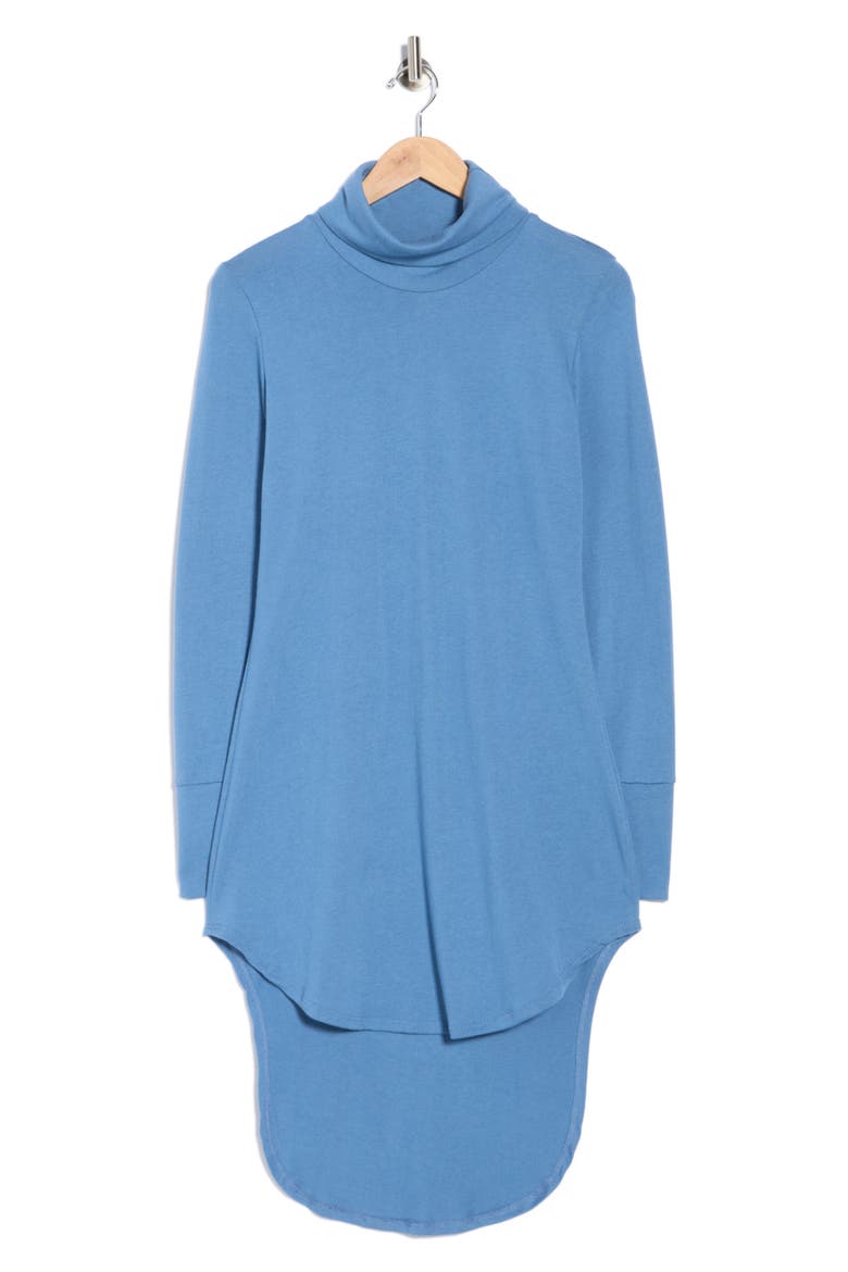 Turtleneck High-Low Tunic Sweater, Alternate, color, LYONS BLUE