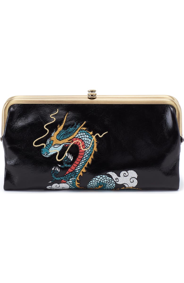 HOBO Leather Double Frame Clutch, Main, color,