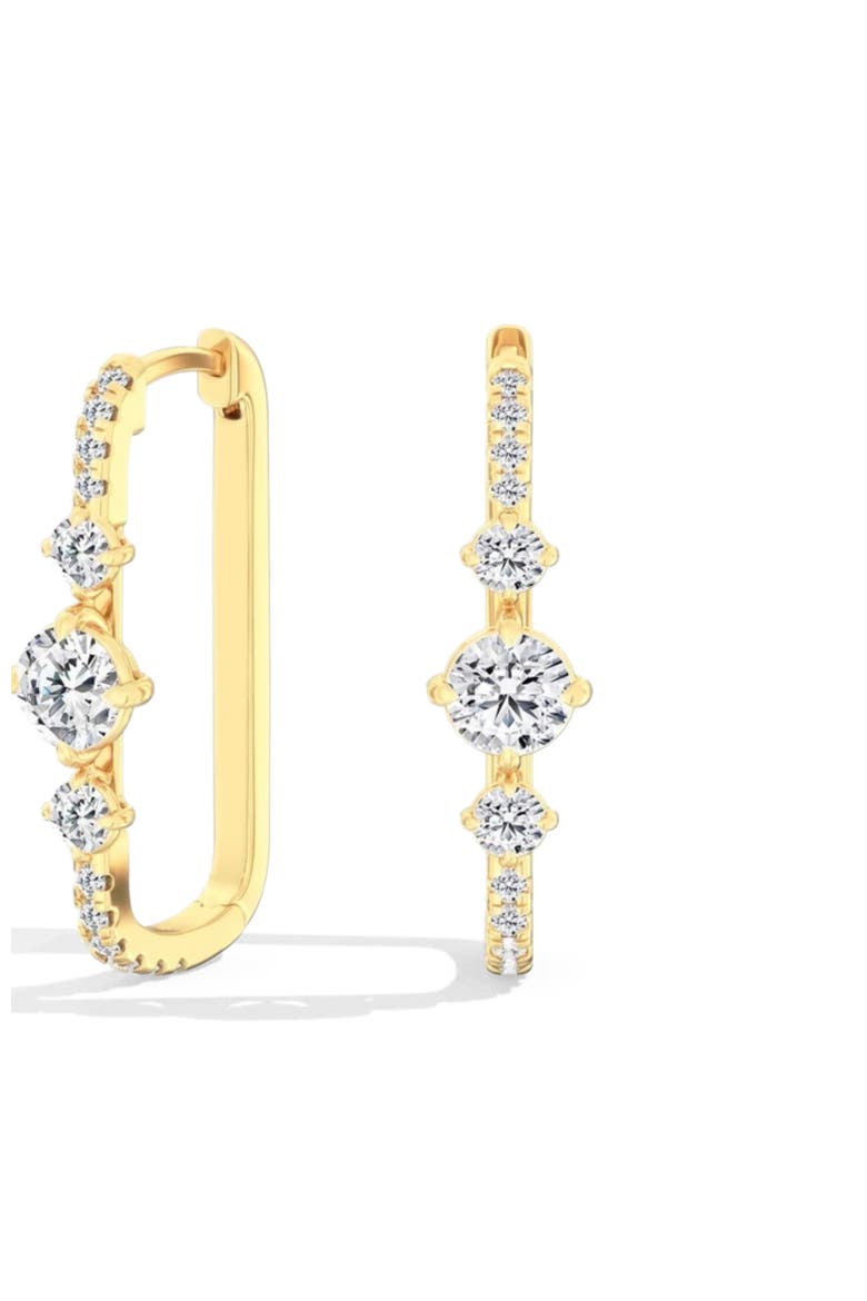 Starlight Lab Diamond Box Hoop in 14K Gold, Main, color, Yellow Gold