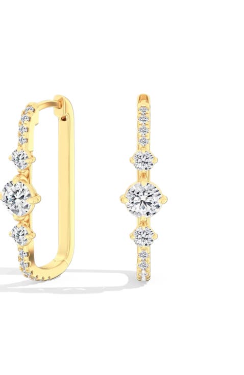 Starlight Lab Diamond Box Hoop in 14K Gold