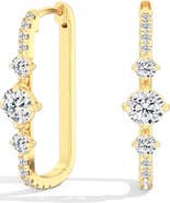 Everlee Starlight Lab Diamond Box Hoop in 14K Gold