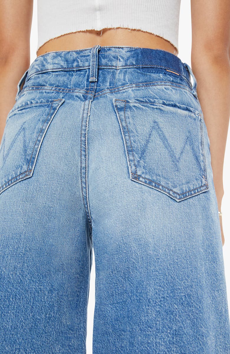 MOTHER The Whole Lot Frayed Hem Denim Shorts, Alternate, color, Wipeout