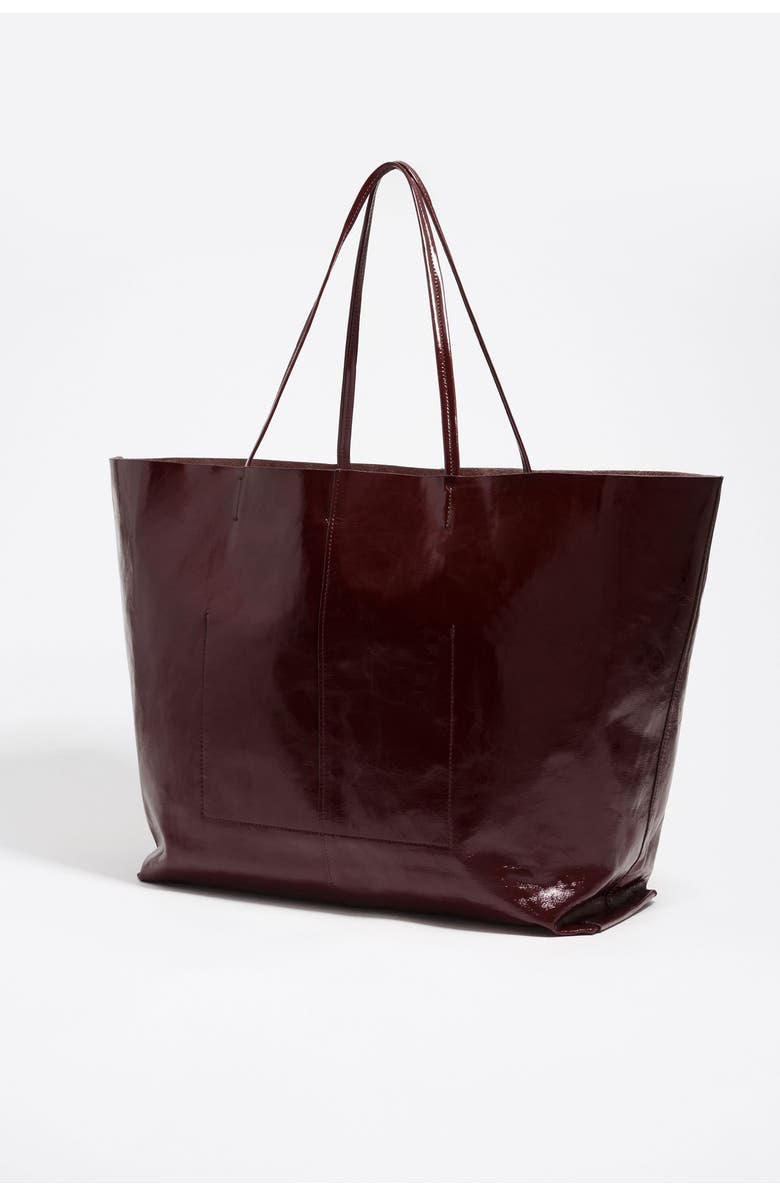 Bimba y Lola Leather Maxi Shopper Bag, Alternate, color, Chestnut