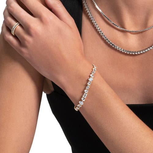 Bliss Diamond F/vs 15ct Mixed Fancy Cut Diamond Tennis Bracelet 14k Gold Lab Grown 7" In 14k White Gold